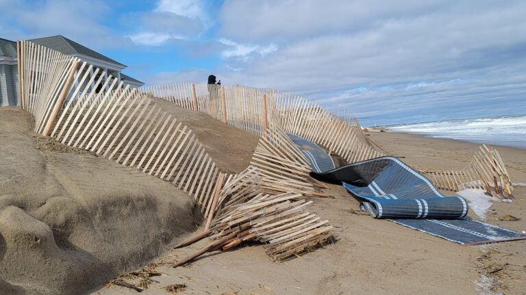 An access point at Salisbury Beach was destroyed in Sunday's storm.
