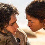 Timothée Chalamet as Paul Atreides and Zendaya as Chani in “Dune: Part Two.”