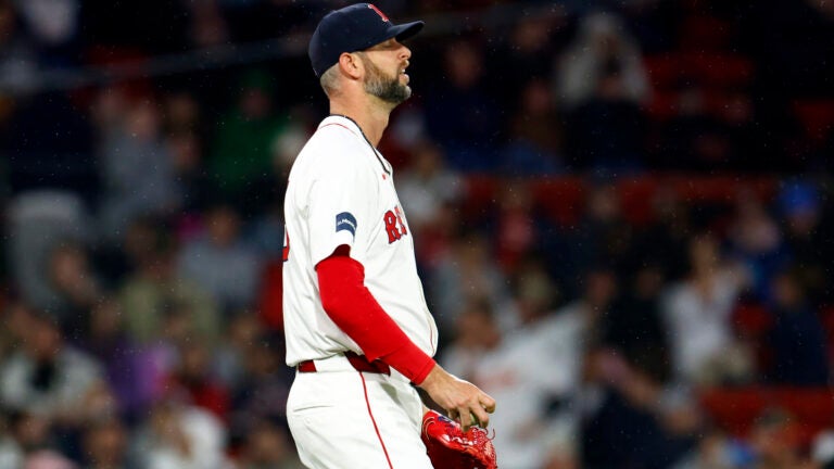 Red Sox reliever Chris Martin allowed four runs in the seventh inning.