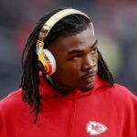 Rashee Rice of the Kansas City Chiefs before Super Bowl LVIII on February 11, 2024 in Las Vegas.