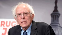 Sen. Bernie Sanders, I-Vt., speaks during a news conference.