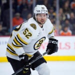 Boston Bruins' Andrew Peeke plays during an NHL hockey game, Saturday, March 23, 2024, in Philadelphia.