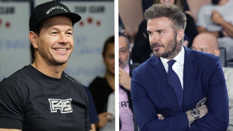 Mark Wahlberg, left, and David Beckham.