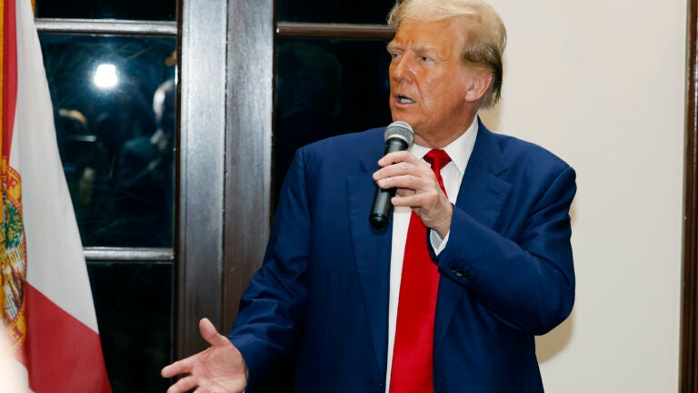 Republican presidential candidate former President Donald Trump speaks during the Club Golf Awards at Trump International Golf Course in West Palm Beach, Fla., Sunday, March 24, 2024.