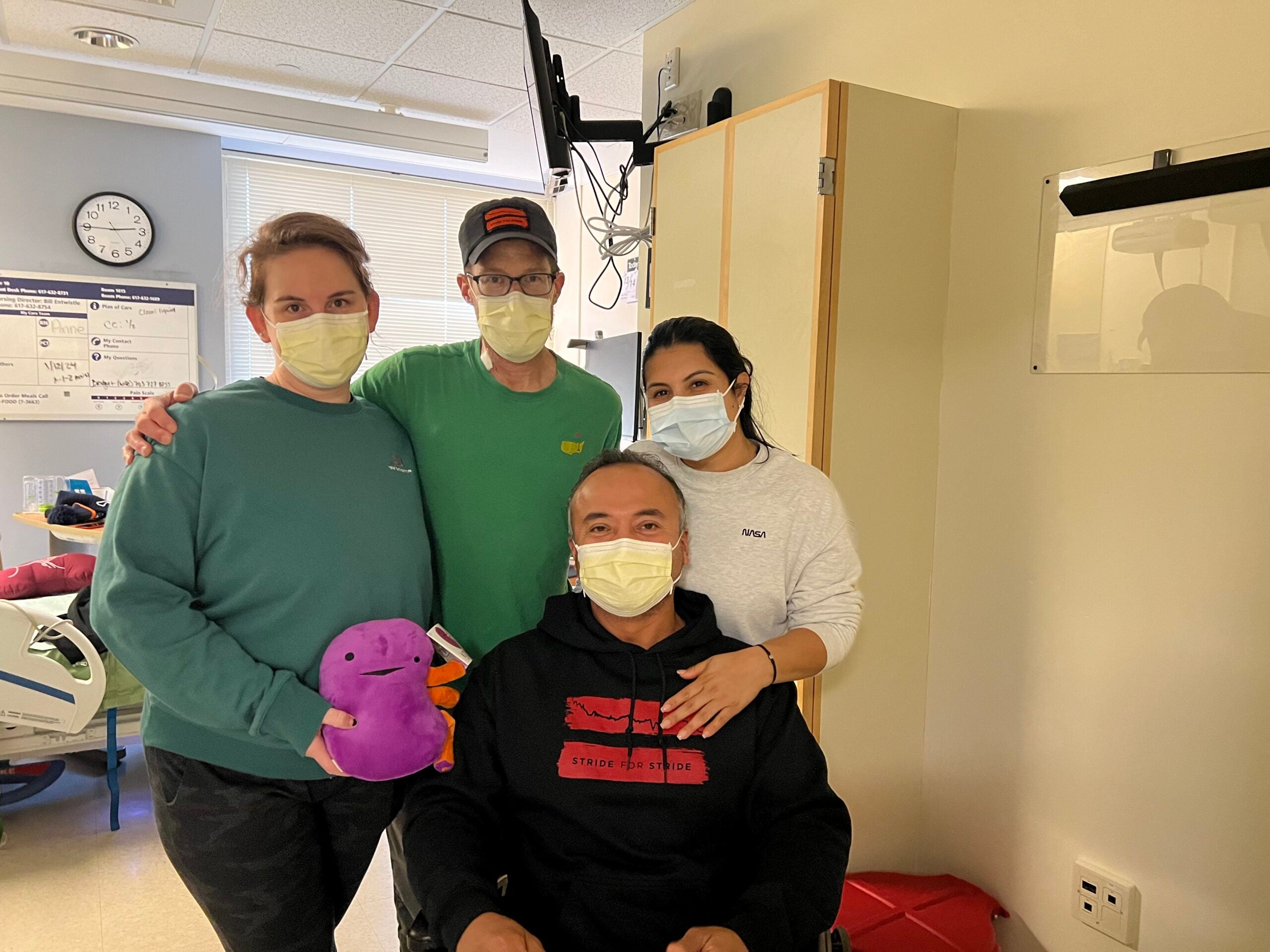 Jorge Rosales on the day he was discharged from the hospital after donating a kidney to Tom O'Keefe.