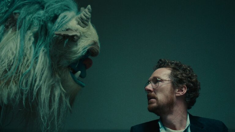 Benedict Cumberbatch and the titular puppet in "Eric."
