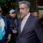 Michael Cohen leaves his apartment building in New York.