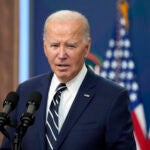 FILE - President Joe Biden speaks on April 12, 2024, in Washington. Ohio lawmakers gathered Tuesday, May 28, 2024, for a rare special session called by Republican Gov. Mike DeWine to pass legislation ensuring Biden appears on the state’s fall ballot.