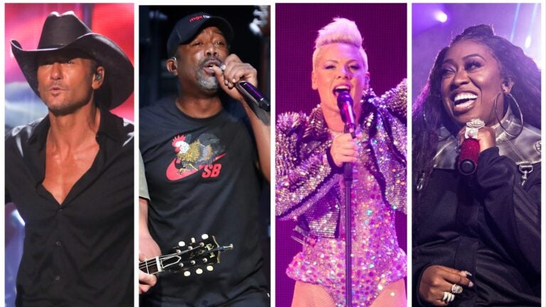 Tim McGraw; Darius Rucker of Hootie & the Blowfish; P!NK; and Missy Elliott.