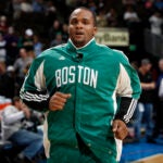 FILE - Boston Celtics forward Glen Davis warms up before facing the Denver Nuggets in the first quarter of an NBA basketball game in Denver on Monday, Feb. 23, 2009.