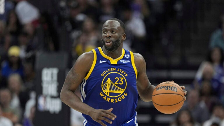 Golden State Warriors forward Draymond Green against the Sacramento Kings during the second half of an NBA basketball play-in tournament game Tuesday, April 16, 2024, in Sacramento, Calif.
