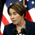 Governor Maura Healey holds a news conference at the Massachusetts State House.