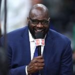 Shaquille O'Neal speaks before Game Two of the 2024 NBA Finals between the Boston Celtics and the Dallas Mavericks at TD Garden on June 09, 2024 in Boston, Massachusetts. 