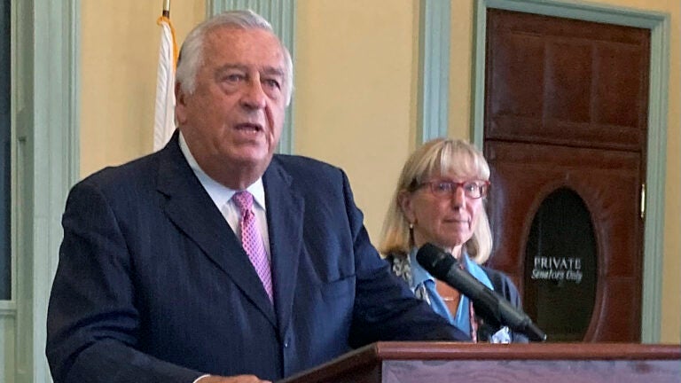 House Speaker Ronald Mariano and fellow Democratic Senate President Karen Spilka.