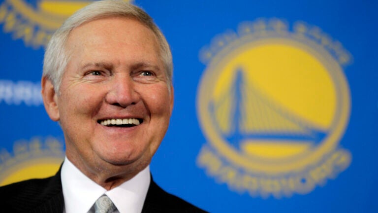 Jerry West smiles in 2011.