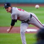 Atlanta Braves pitcher Max Fried delivers a pitch against the Red Sox during the first inning.