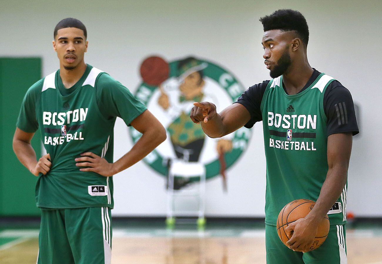 Jayson Tatum and Jaylen Brown, seven years ago. 