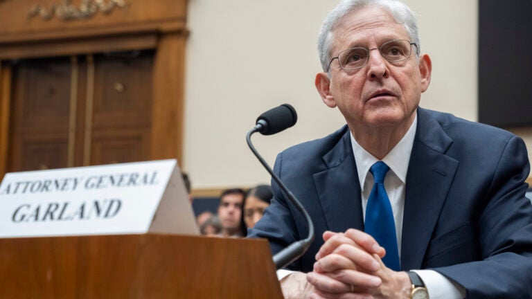 Attorney General Merrick Garland testifies during a House Judiciary Committee hearing on the Department of Justice, Tuesday, June 4, 2024, on Capitol Hill in Washington.