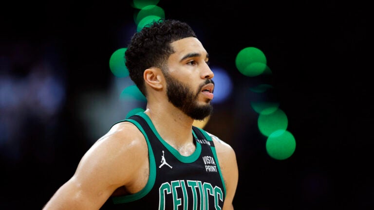 Celtics forward Jayson Tatum (0) during Game 2 of the NBA Finals. The Boston Celtics hosted the Dallas Mavericks at TD Garden on Sunday, June 9, 2024.