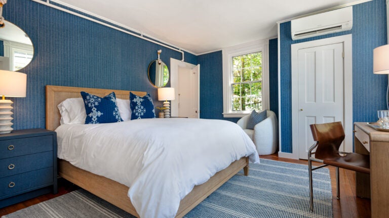 A guest room at The Martin by Greydon House on Nantucket.