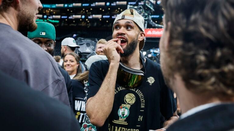 Derrick White smiles through pain after getting tooth chipped