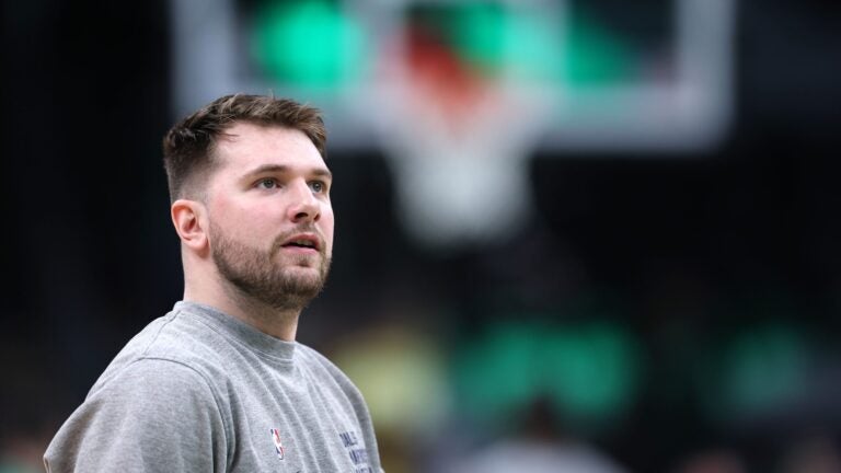 BOSTON, MASSACHUSETTS - JUNE 09: Luka Doncic #77 of the Dallas Mavericks warms up before Game Two of the 2024 NBA Finals against the Boston Celtics at TD Garden on June 09, 2024 in Boston, Massachusetts