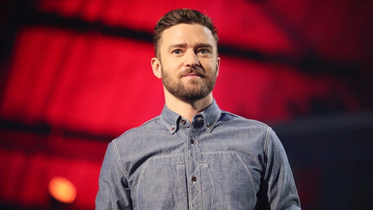 Justin Timberlake speaks on stage during XQ Super School Live, presented by EIF, at Barker Hangar on Sept. 8, 2017, in California.