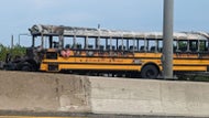 School bus engulfed in flames on I-93 in Boston