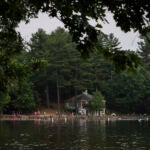 The beach at Walden Pond.