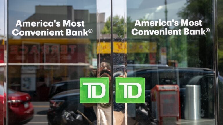 The exterior of a TD Bank branch.