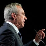 Independent presidential candidate Robert F. Kennedy Jr. talks during a campaign event, in West Hollywood, Calif., Thursday, June 27, 2024.