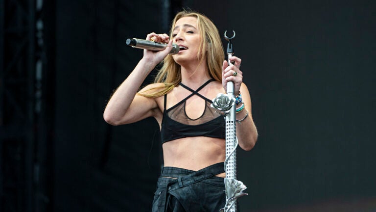Ingrid Andress performs on day four of the Lollapalooza Music Festival in Chicago.