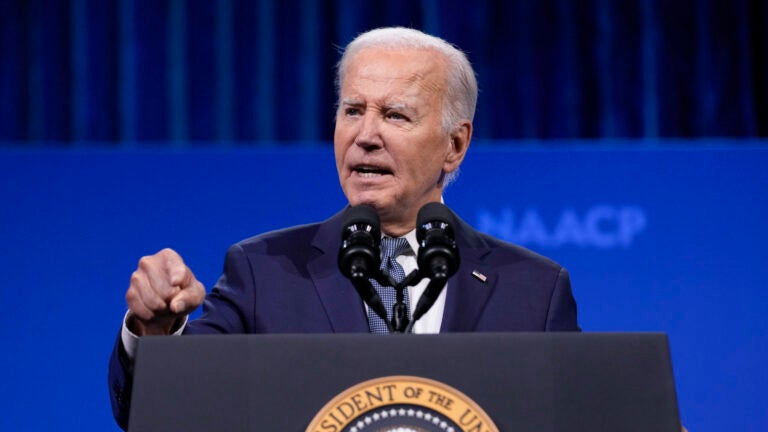 President Joe Biden speaks at the 115th NAACP National Convention in Las Vegas.