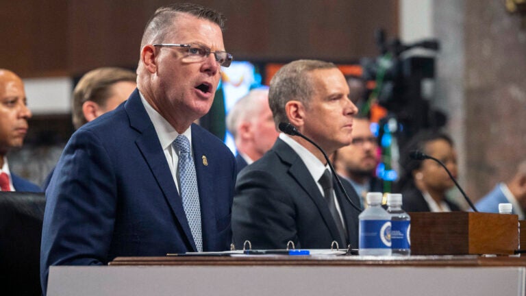 U.S. Secret Service Acting Director Ronald Rowe, left, and FBI Deputy Director Paul Abbate testify.