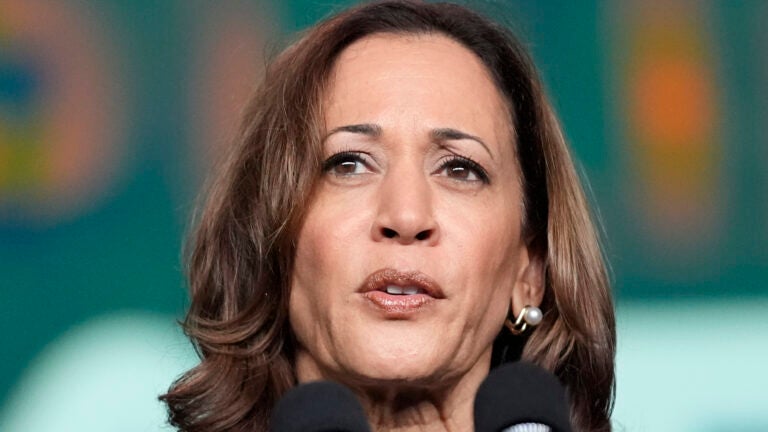 Vice President Kamala Harris delivers remarks at a gathering.