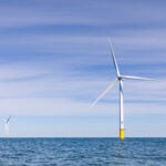 A wind turbine located 15 miles south of Martha's Vineyard.