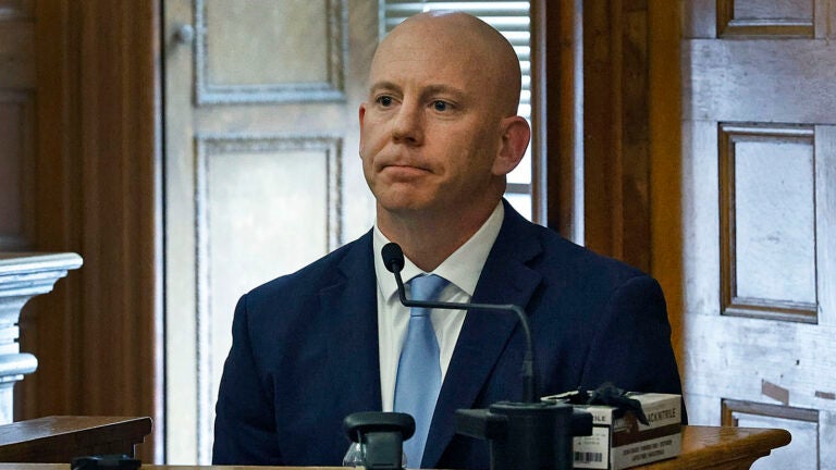 Massachusetts State Police Detective Lt. Brian Tully listens on the witness stand during the Karen Read murder trial in Norfolk Superior Court in Dedham, Mass., Wednesday, June 12, 2024.