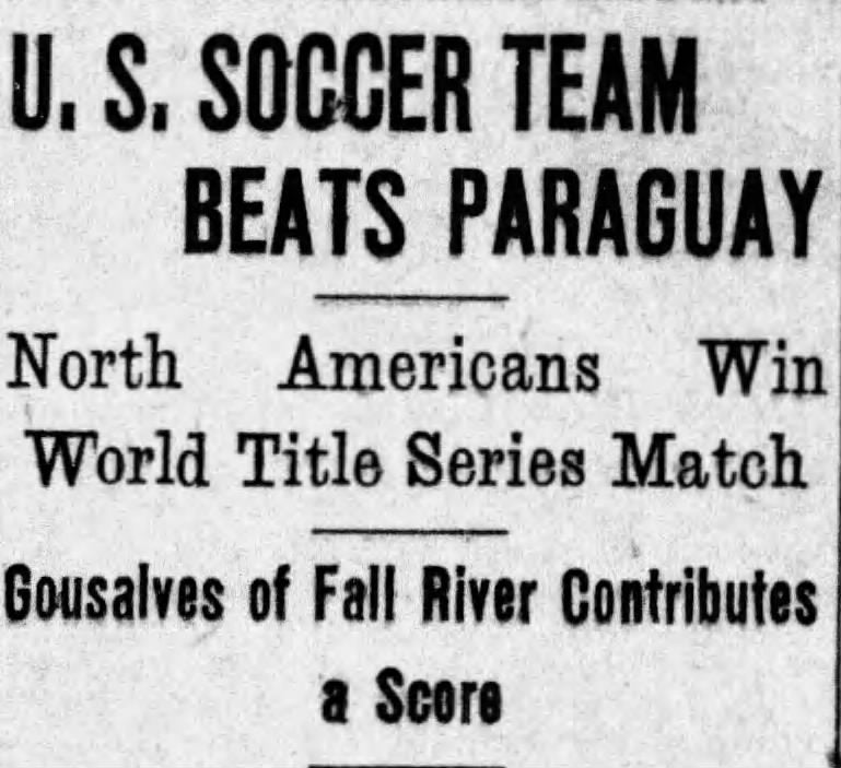 US beats Paraguay 1930 World Cup Boston Globe