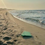 Debris from a damaged wind turbine washed ashore on Nantucket’s southern shore.