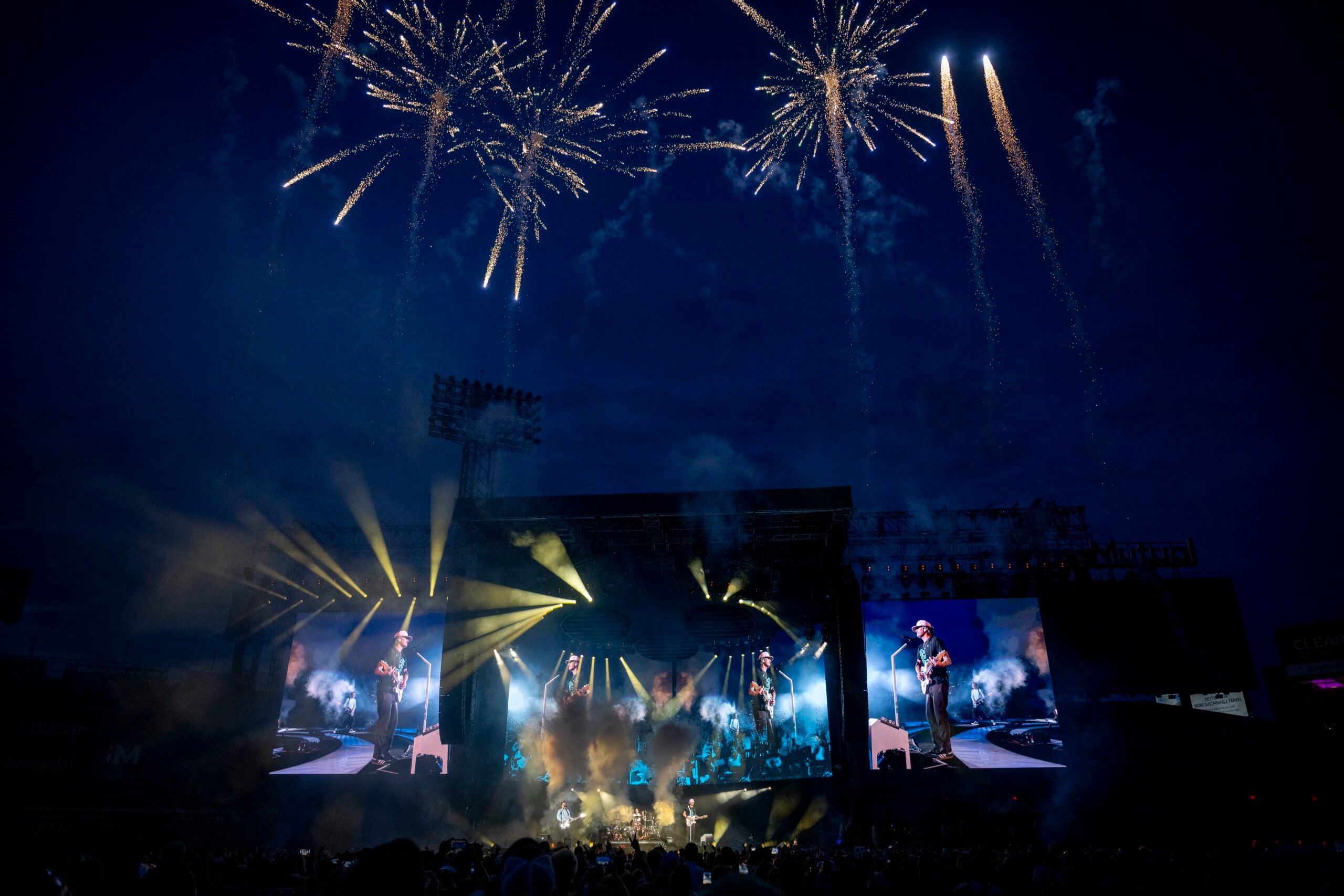 Fireworks at the blink-182 concert at Fenway Park July 23, 2024.