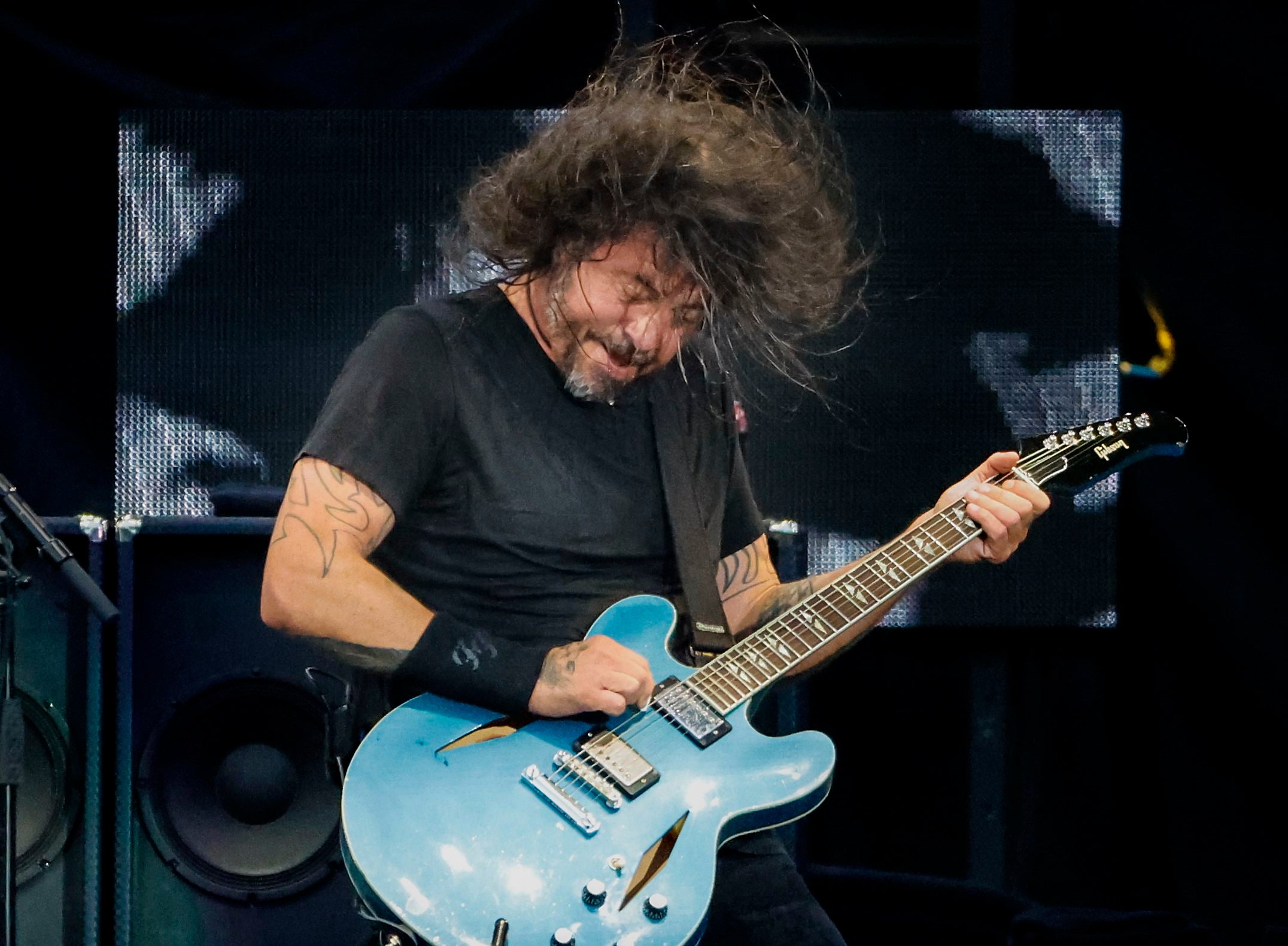 Dave Grohl of Foo Fighters performs at Fenway Park July 21, 2024.