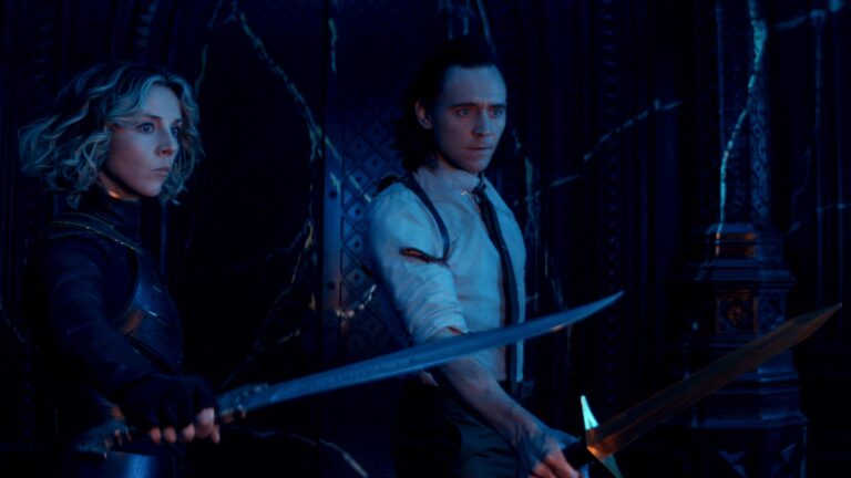 Sylvie (Sophia Di Martino) and Loki (Tom Hiddleston) are looking for answers at the end of time.