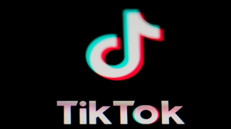 The icon for the video sharing TikTok app is seen on a smartphone.