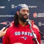 Matthew Judon (9) during interviews after the Patriots training camp at Gillette Stadium on Monday.