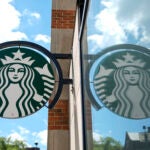 FILE - A sign at a Starbucks is displayed in Philadelphia, Wednesday, May 1, 2024.