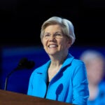 Sen. Elizabeth Warren, D-Mass. helped promote Vice President Kamala Harris's “Fighting for Reproductive Freedom” bus tour on Friday.