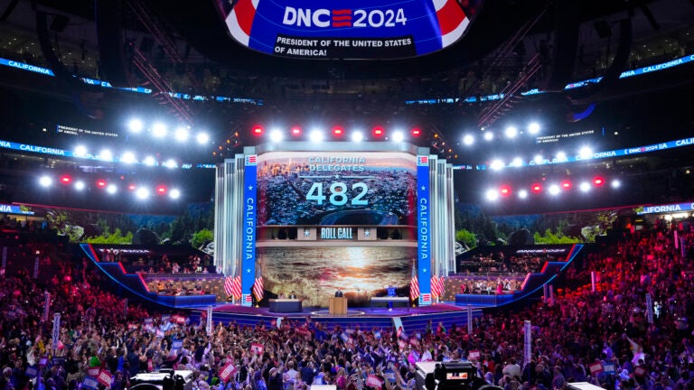 California delegation casts their votes for Democratic presidential nominee Vice President Kamala Harris during the Democratic National Convention Tuesday, Aug. 20, 2024, in Chicago.