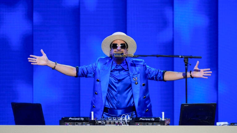 DJ Cassidy speaks during Roll Call at the Democratic National Convention Tuesday, Aug. 20, 2024, in Chicago.