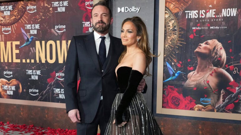 FILE - Ben Affleck and Jennifer Lopez arrive at the premiere of "This Is Me... Now: A Love Story" on Feb. 13, 2024, in Los Angeles.
