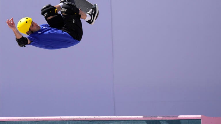 Andy Macdonald, the oldest Olympic skateboarder and a Mass. native, has finished his run at the Games Andy Macdonald, the oldest Olympic skateboarder and a Mass. native, has finished his run at the Games